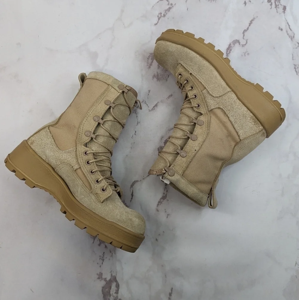Altama Boot Size 5.5 Wide Mens Tan Suede Coyote Vibram Desert Military Combat